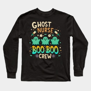 Boo Boo Crew Nurse Ghost Funny Halloween Men Women Long Sleeve T-Shirt